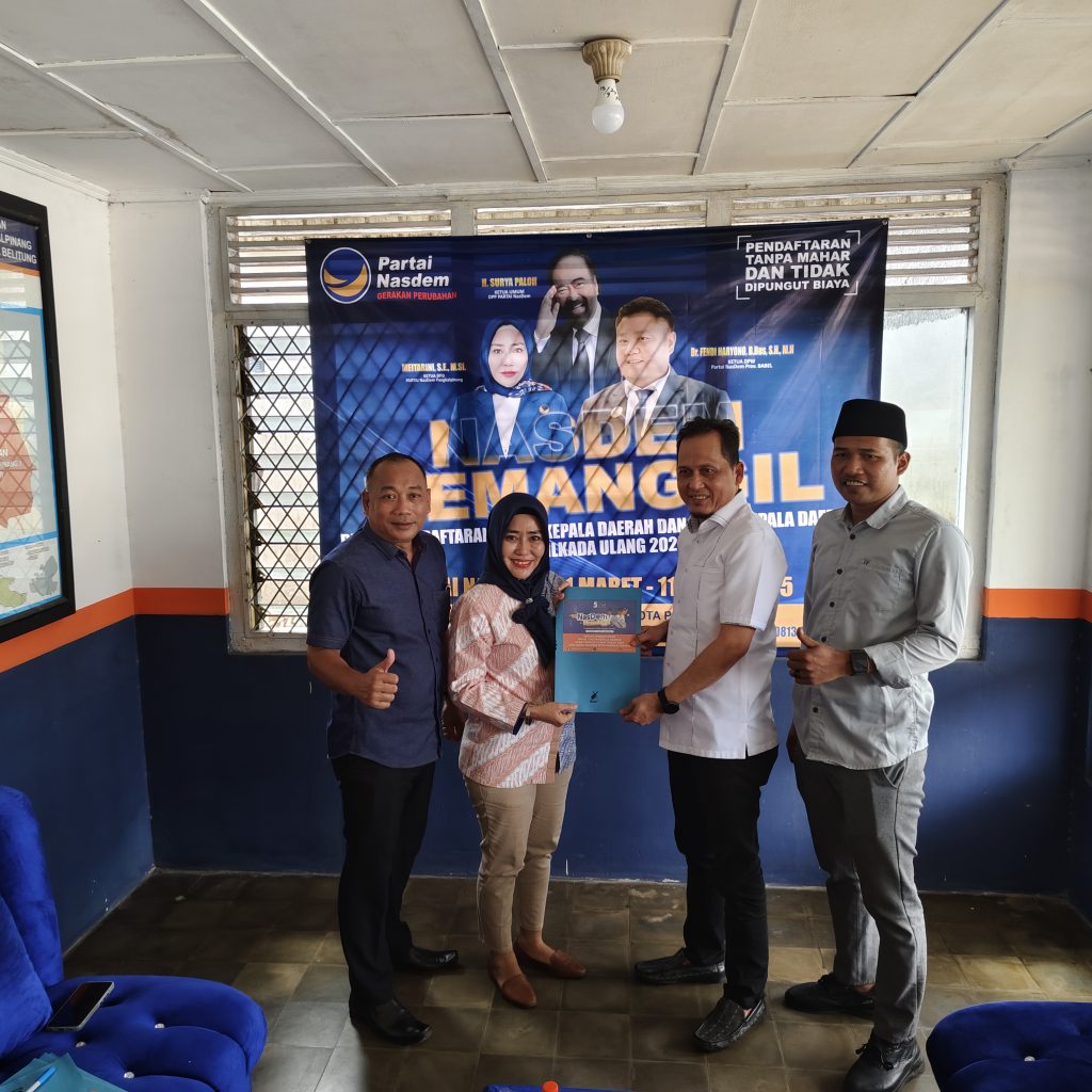 Kembali Maju di Pilwako Pangkalpinang 2025, Masagus Hakim Ambil Formulir di Partai Nasdem