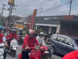 Di Arak Pakai Motor Ratusan Simpatisan Antarkan Prof Udin Cece Desy Daftar ke KPU