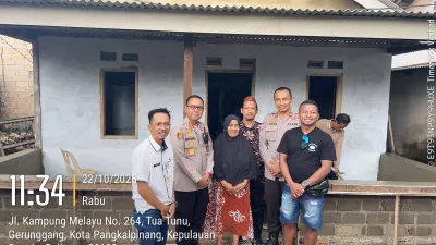 Kapolres Pangkalpinang Tinjau Pembangunan Rumah Layak Huni