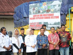 Wakil Wali Kota Lepas Tiga Truk Logistik Bantuan Pangkalpinang ke Sumatera